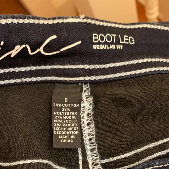 INC International Concepts Dark Blue Boot Cut Jeans - Picture 6 of 7